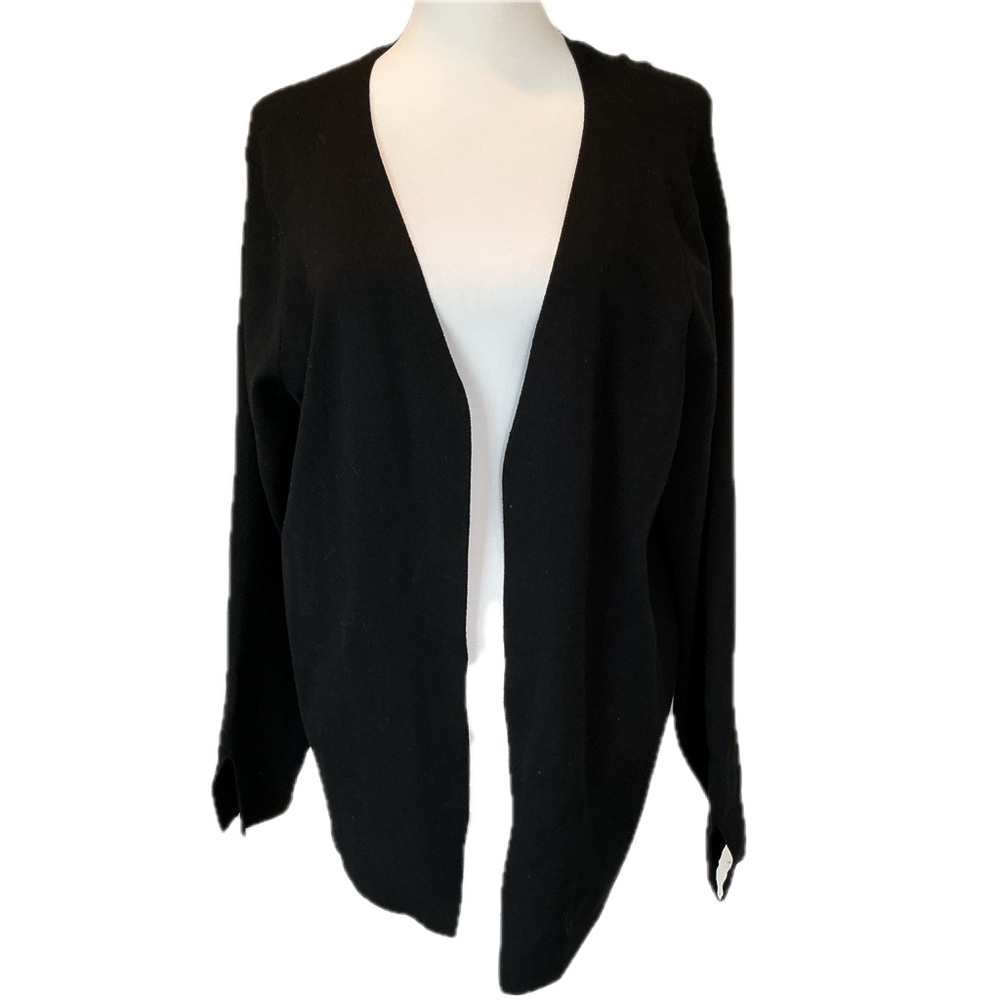 Grace Elements Classic Black Open Front Silk Blen… - image 1